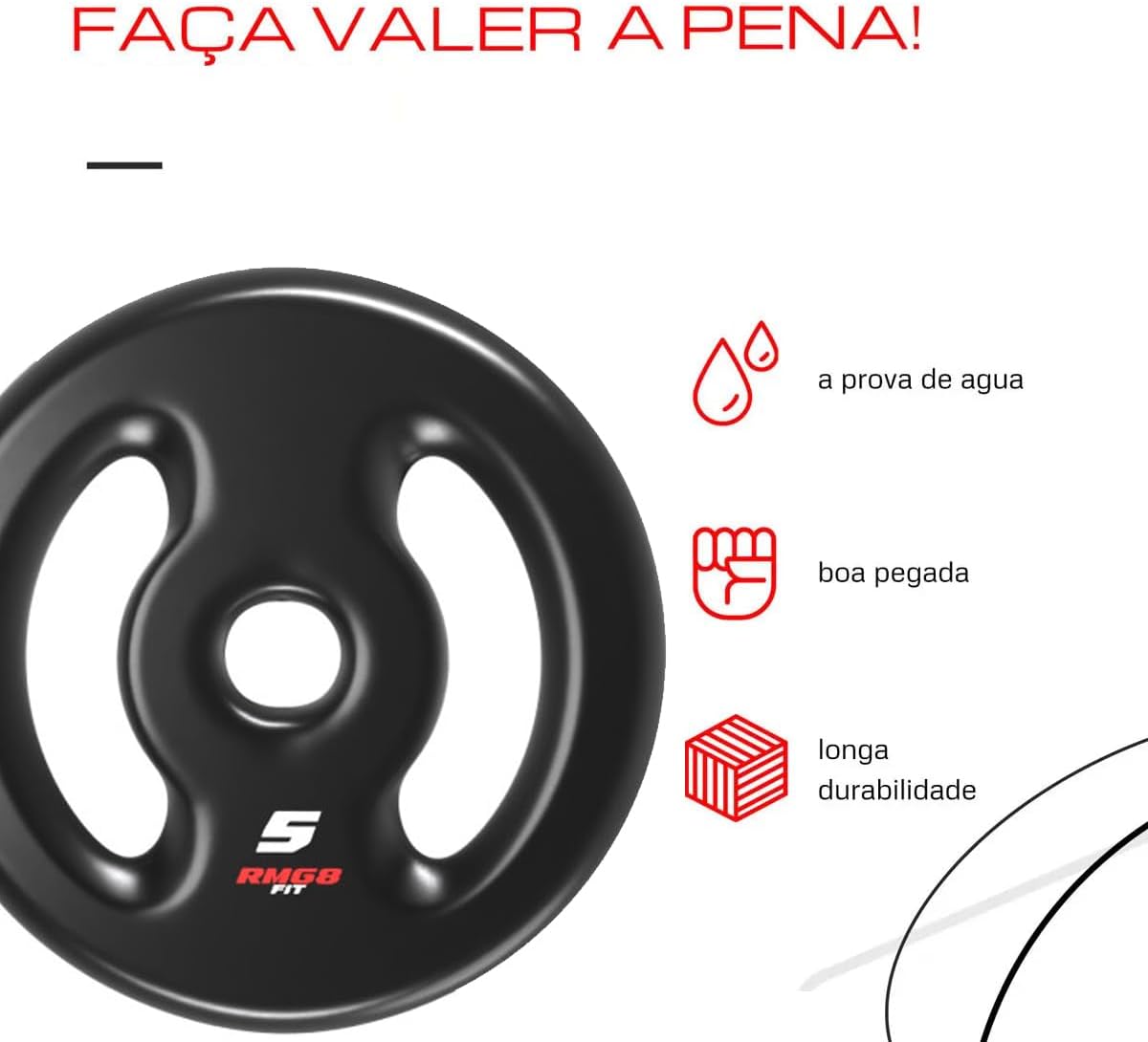 ANILHA 5KG EMBORRACHADA PRETA - Imagem 3